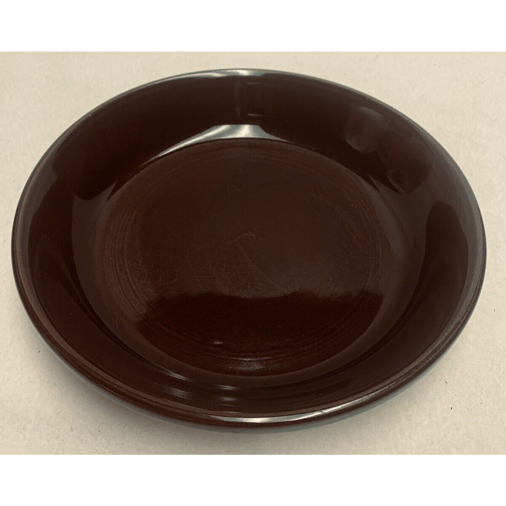 Stoneware Brown Glazed Pie Plate Dish White 9.75" x 1.50" Deep Unused Unbranded